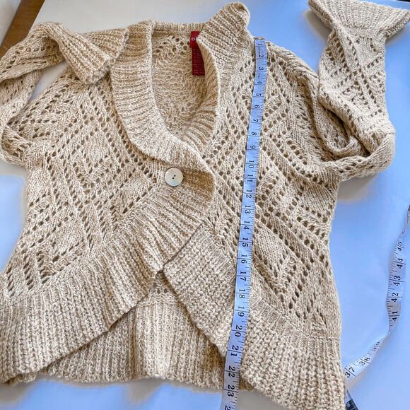 Vintage Y2K 90s Olsen Europe Gold Knit Cardigan L - Picture 6 of 6